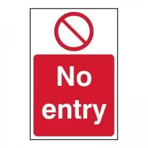 No Entry - RPVC 148 x 210mm