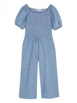 Mintie by Mint Velvet Girls Chambray Stripe Jumpsuit - Blue, Size 3-4 Years, Women