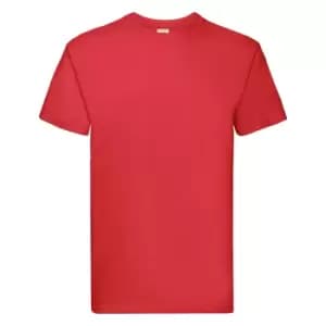 Fruit Of The Loom Mens Super Premium Short Sleeve Crew Neck T-Shirt (3XL) (Red)