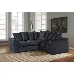 Florexa Modern Crush Velvet Corner Sofa Black