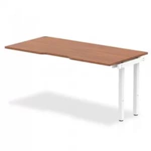Single Ext Kit White Frame Bench Desk 1600 Walnut