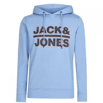 Jack and Jones Logo OTH Hoodie Mens - Faded Denim