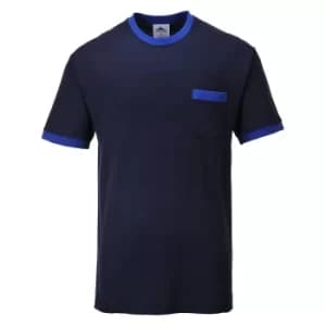 Portwest Mens Texo Contrast Pocket T Shirt Navy 3XL
