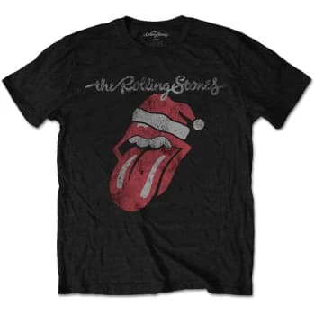 The Rolling Stones - Santa Lick Unisex Large T-Shirt - Black