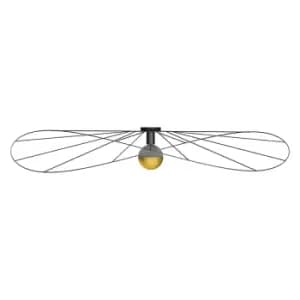 Eskola Semi Flush Ceiling Light Black