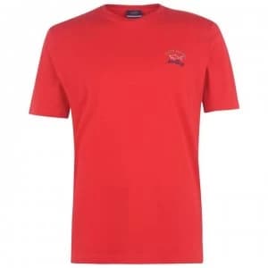 Paul And Shark Crew Logo T Shirt - Red 577