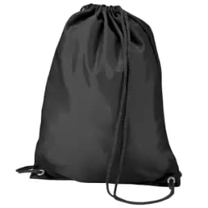 BagBase Budget Water Resistant Sports Gymsac Drawstring Bag (11 Litres) (One Size) (Black)