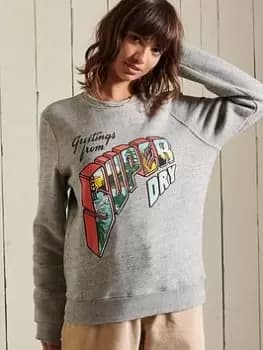 Superdry Heritage Mountain Crew - Grey, Size 10, Women