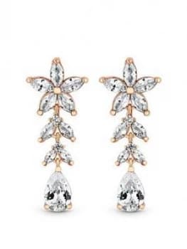 Jon Richard Rose Gold Plate Cubic Zirconia Floral Earring