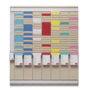 Nobo 7-Day T-Card Kit Weekly Planner - 7 x 24-Slot Size 2 + 1 x 24-Slot Size 1