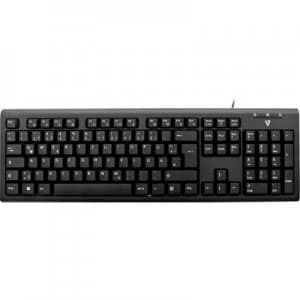 V7 Videoseven KU200DE USB Keyboard German, QWERTZ, Windows Black