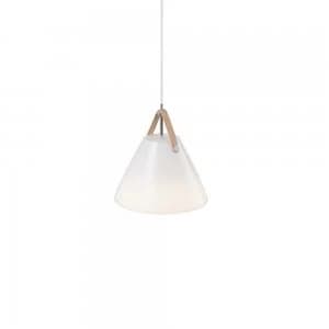 Nordlux 84313001 Strap 27 1 Light Ceiling Pendant Light In Opal White Glass With White Cable