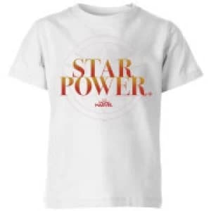 Captain Marvel Star Power Kids T-Shirt - White - 11-12 Years