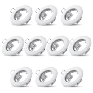 Recessed Light Frames 10x LED Ceiling Spotlights Stainless Steel GU10 Set Holder 10Pcs Set White