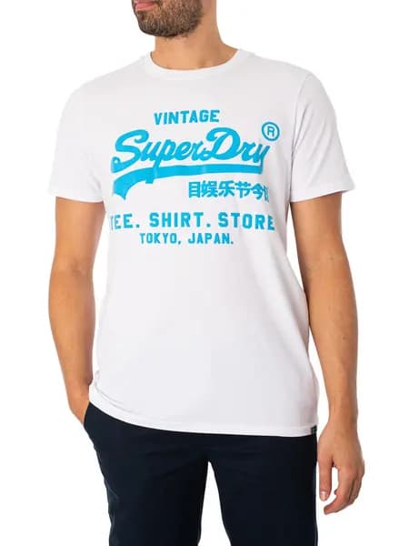 Superdry Neon Vintage Logo T-Shirt Optic L