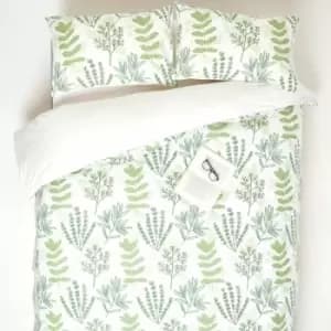 Black Aztec Digitally Printed Cotton Duvet Cover Set, Single - Green - Homescapes
