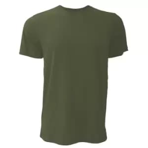 Canvas Unisex Jersey Crew Neck T-Shirt / Mens Short Sleeve T-Shirt (2XL) (Heather Olive)