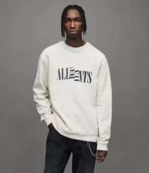 AllSaints Mens Nico Crew Sweatshirt, Fogged Ecru, Size: M
