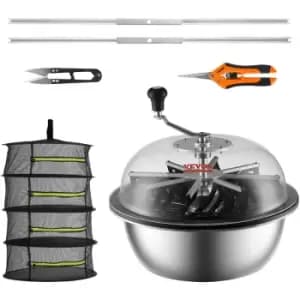 VEVOR Leaf Bowl Trimmer, 19'' Trimmer Bowl, Manual Bud Trimmer with Stainless-Steel Blades for Twisted Spin Cut, Clear Visibility Dome, Foldable Herb