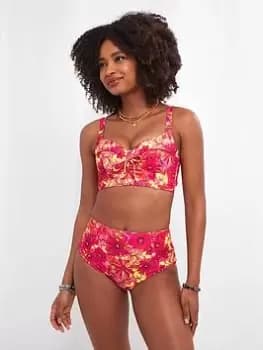 Joe Browns Floral Festival Retro Brief Pink Multi, Pink, Size 10, Women