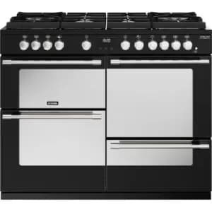 Stoves Sterling Deluxe ST DX STER D1100DF GTG BK 110cm Dual Fuel Range Cooker - Black - A Rated