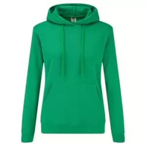 Fruit Of The Loom Ladies Lady Fit Hooded Sweatshirt / Hoodie (2XL) (Heather Green)
