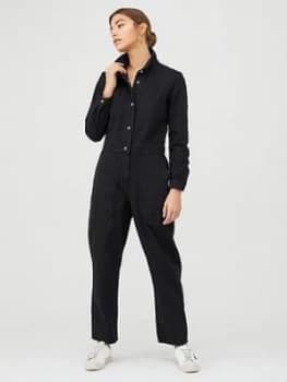 Whistles Gabby Denim Jumpsuit - Washed Black