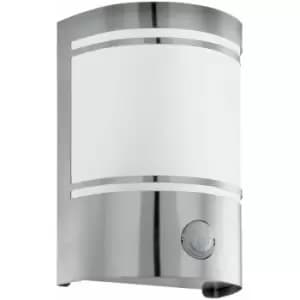 Loops - IP44 Outdoor Wall Light & pir Motion Sensor Stainless Steel 1 x 40W E27 Bulb