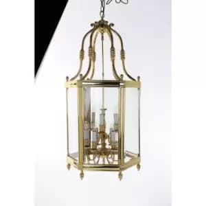 Suspension lanterne Regal Laiton poli ampoules 124cm