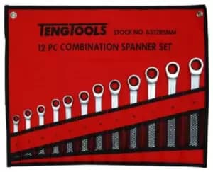 Teng Tools 6512RSmm 12 Piece Ratchet Spanner Set In A Wallet 8 - 19mm