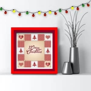 3030AHSNOEL-007 Multicolor Decorative Framed MDF Painting