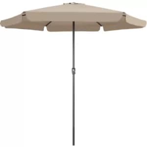 Parasol Ø330cm Large Water-Repellent Garden Market Beach Umbrella Crank Aluminum Sun Shade taupe (de)