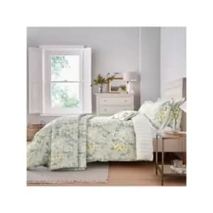 Sanderson - Options Hollyhocks Duvet Cover Set Double Silver