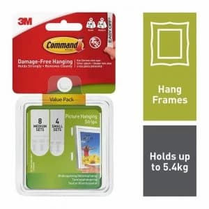 Command Strips 8 Medium Sets 4 Small Sets - White