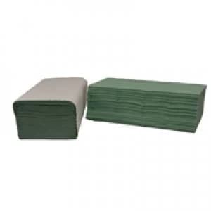 2Work Green I-Fold Hand Towel 1-Ply 190x250mm Pack of 3600 2W70105