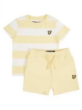 Lyle & Scott Toddler Boys Stripe T-Shirt and Shorts Outfit - Yellow
