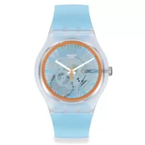 Swatch SwatchPAY! Sea Pay! Quartz Transparent Dial Blue Silicone Strap Unisex Watch SVIK102-5300