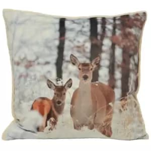 Mother and Fawn Photographic Print Cushion Cream / 50 x 50cm / Cover Only