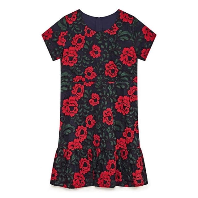 Yumi Girl Navy Floral 'Tyla' Lace Dress - age 3-4