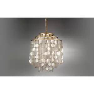 Ruben Gold Pendant Ceiling Light, Mother Of Pearl