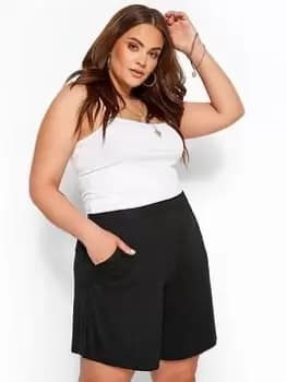 Yours Jersey Shorts - Black, Size 18, Women