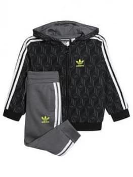 Boys, adidas Originals Fz Hoodie Set, Black, Size 12-18 Months