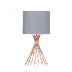 Gosforth Copper Table Lamp with Dark Grey Reni Shade