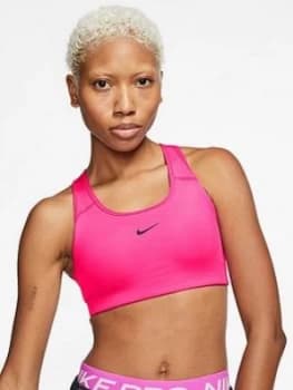 Nike Medium Support Padded Swoosh Sports Bra - Hyper Pink , Hyper Pink, Size XL, Women