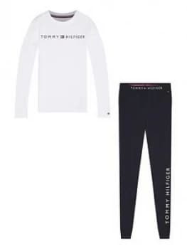 Tommy Hilfiger Boys Long Sleeve Logo Pyjama - White