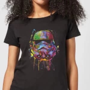 Star Wars Paint Splat Stormtrooper Womens T-Shirt - Black