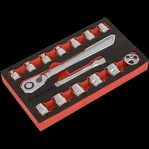 Sealey 15 Piece 1/2" Drive Low Profile Socket Set 1/2"