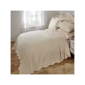 Vivente Home Athena Jacquard Quilted Bedspread Set, Cream, Single