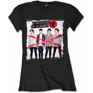 5 Seconds of Summer Album Cover 1 Ladies Black T Shirt: X-Large