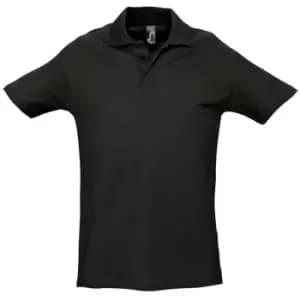SOLS Mens Spring II Short Sleeve Heavyweight Polo Shirt (3XL) (Black)